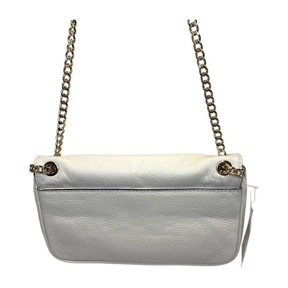 Michael Kors Hamilton small leather flap shoulder bag in white/vanilla - Picture 5 of 7